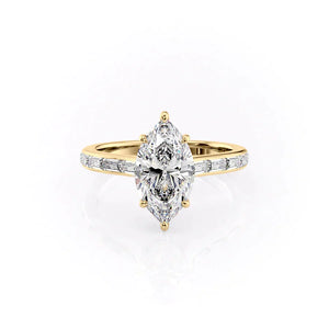 The Monica Set With A 2.5 Carat Marquise Lab Diamond