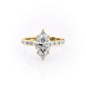 The Monica Set With A 1.5 Carat Marquise Moissanite