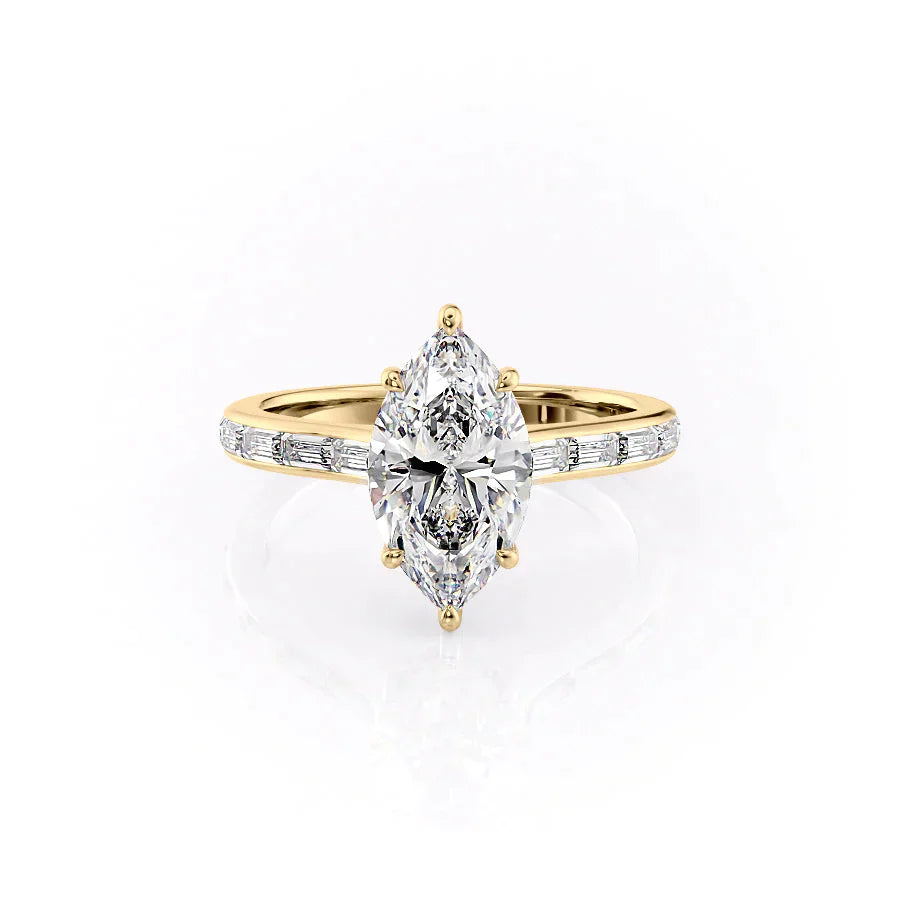 The Monica Set With A 1 Carat Marquise Lab Diamond