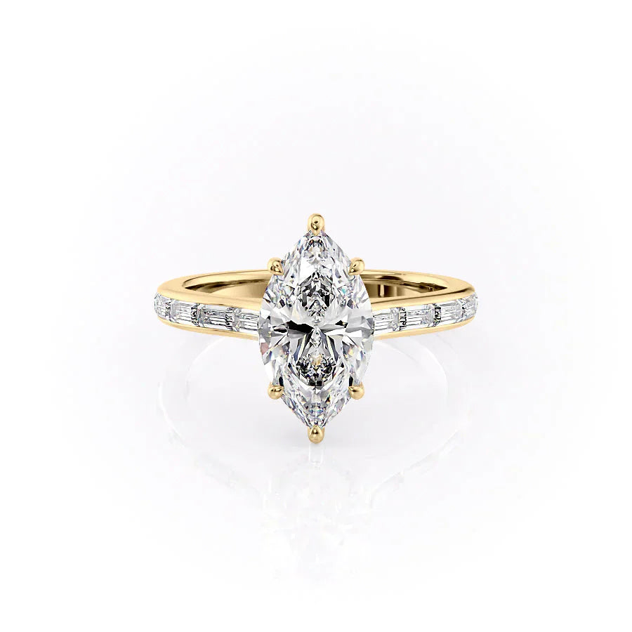 The Monica Set With A 1 Carat Marquise Moissanite