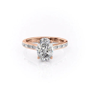 The Monica Set With A 2.5 Carat Oval Moissanite