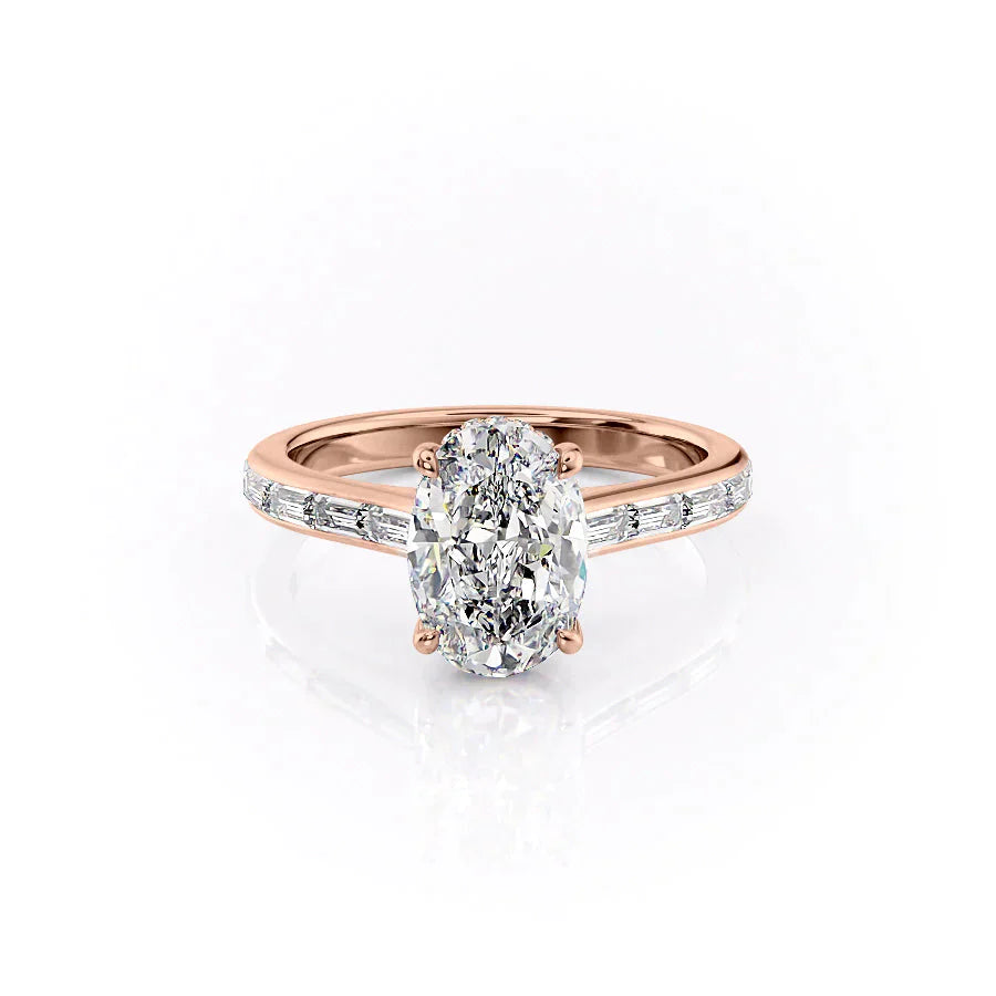 The Monica Set With A 2.5 Carat Oval Lab Diamond