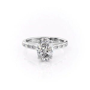The Monica Set With A 2.5 Carat Oval Moissanite