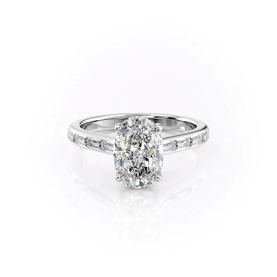 The Monica Set With A 1 Carat Oval Lab Diamond