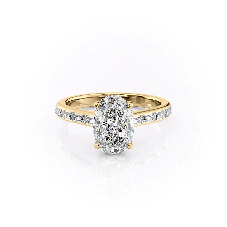 The Monica Set With A 1 Carat Oval Lab Diamond
