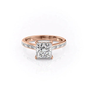 The Monica Set With A 1.5 Carat Princess Moissanite