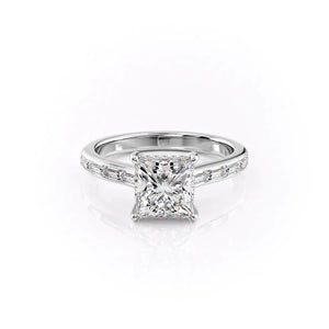 The Monica Set With A 2.5 Carat Princess Lab Diamond