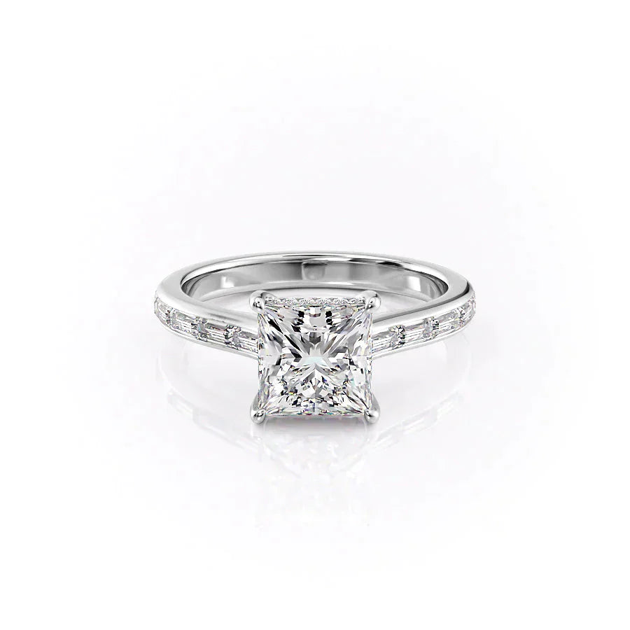 The Monica Set With A 2.5 Carat Princess Moissanite