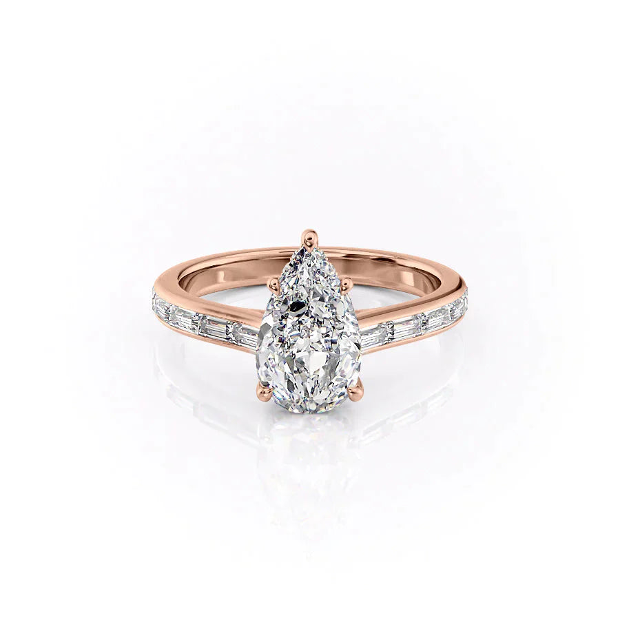 The Monica Set With A 3.5 Carat Pear Moissanite
