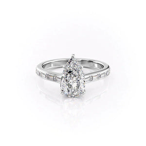The Monica Set With A 2.5 Carat Pear Lab Diamond