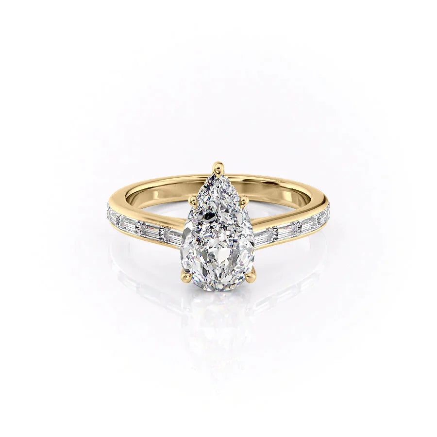 The Monica Set With A 1 Carat Pear Lab Diamond
