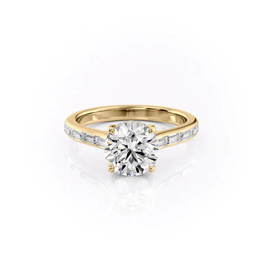 The Monica Set With A 2.5 Carat Round Lab Diamond