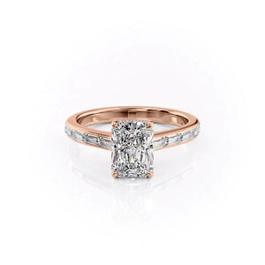 The Monica Set With A 4 Carat Radiant Moissanite