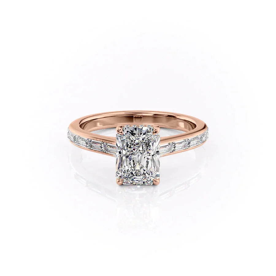 The Monica Set With A 1.5 Carat Radiant Lab Diamond