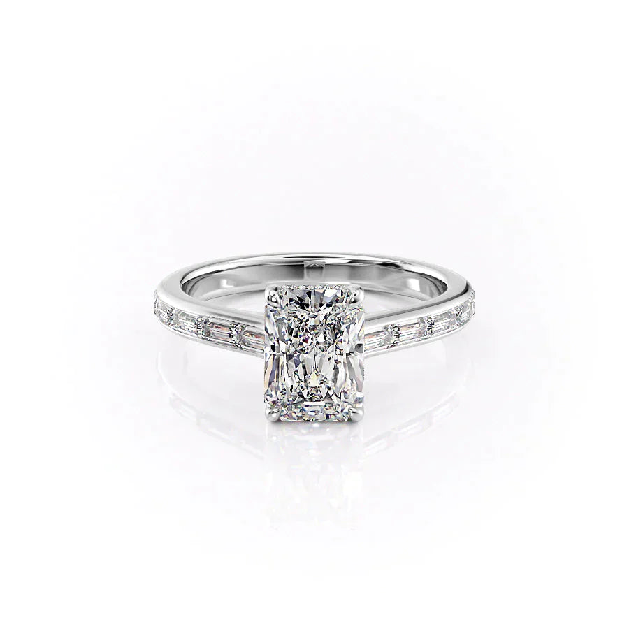 The Monica Set With A 2.5 Carat Radiant Moissanite