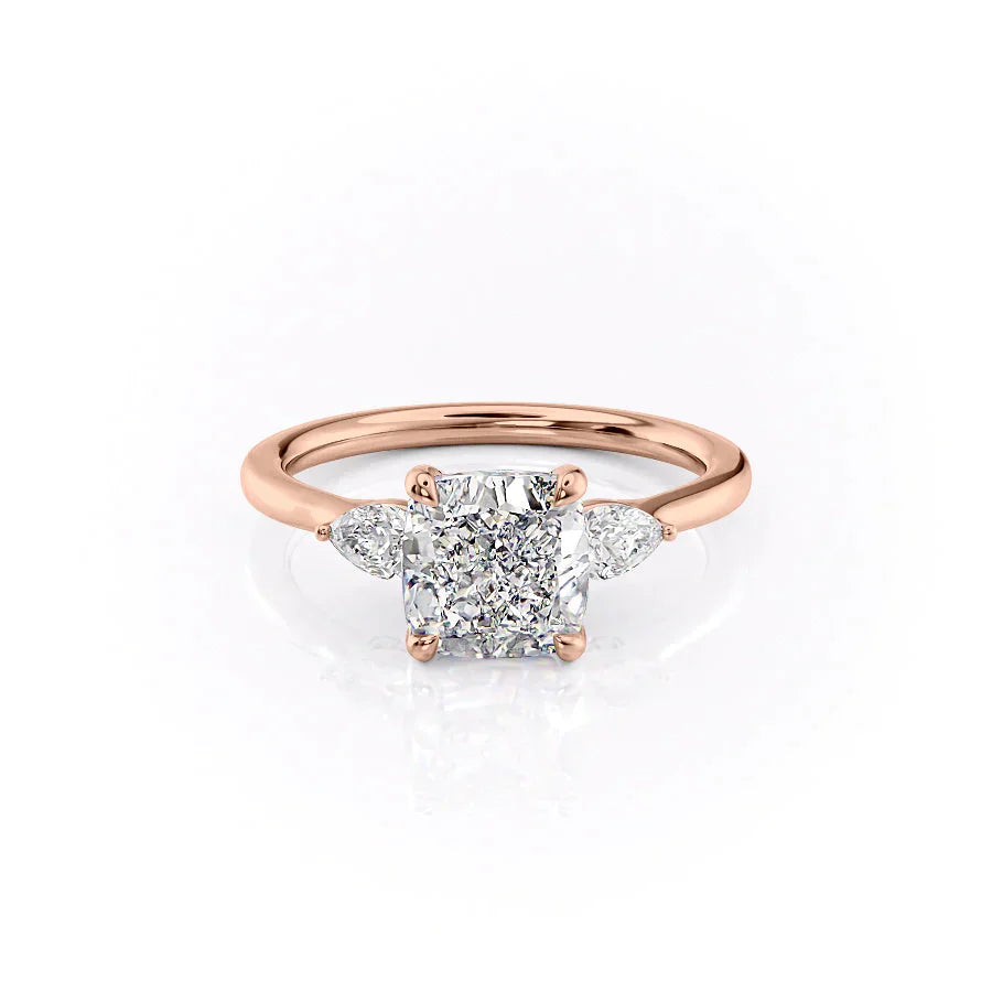 The Megan Set With A 1.5 Carat Cushion Lab Diamond
