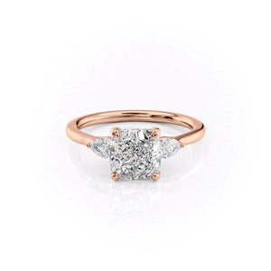 The Megan Set With A 5 Carat Cushion Moissanite