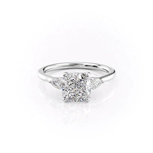 The Megan Set With A 2.5 Carat Cushion Lab Diamond