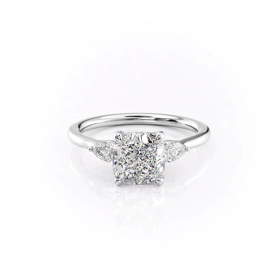 The Megan Set With A 3.5 Carat Cushion Moissanite