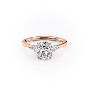 The Megan Set With A 4.5 Carat Elongated Cushion Moissanite