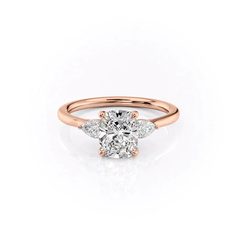 The Megan Set With A 5 Carat Elongated Cushion Moissanite