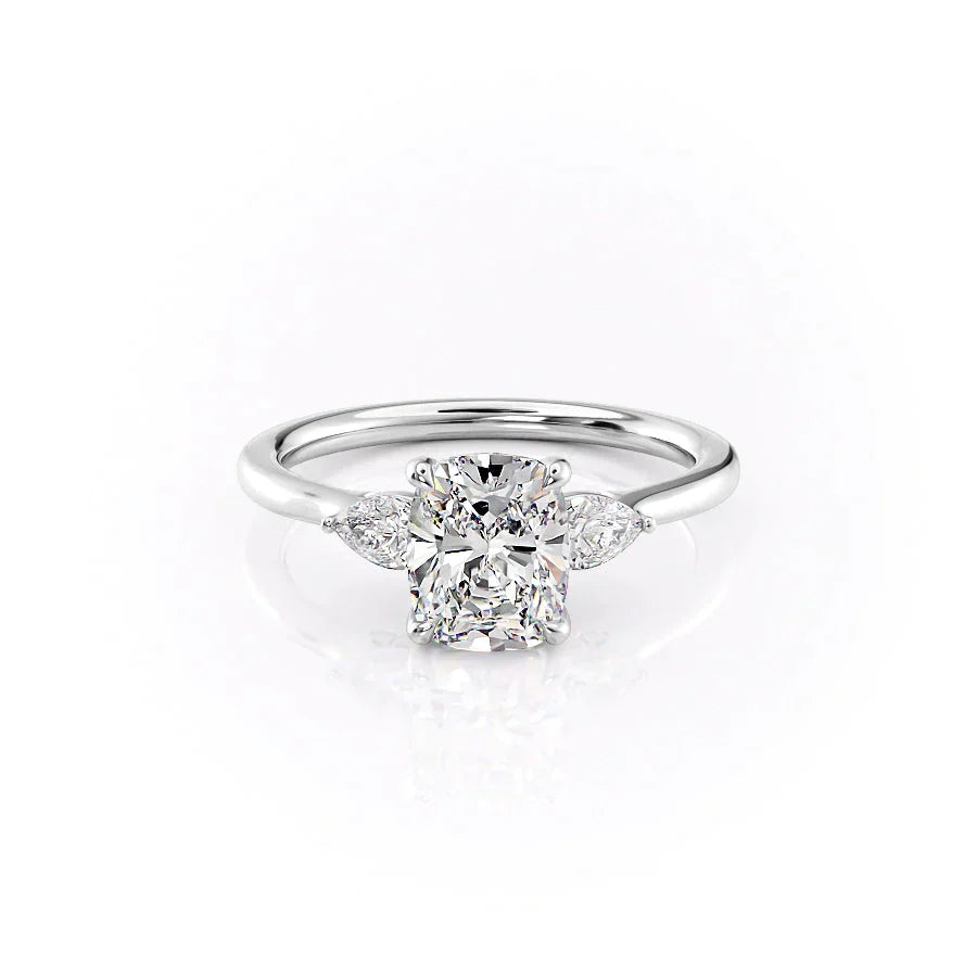 The Megan Set With A 2 Carat Elongated Cushion Lab Diamond