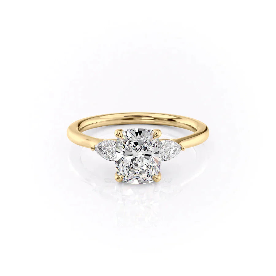 The Megan Set With A 2 Carat Elongated Cushion Lab Diamond