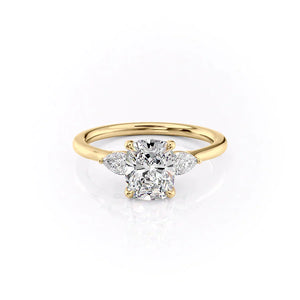 The Megan Set With A 3 Carat Elongated Cushion Lab Diamond
