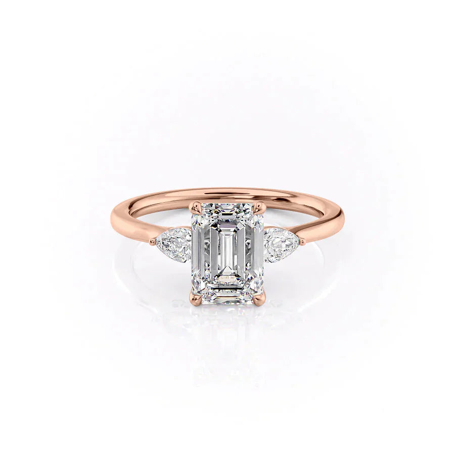 The Megan Set With A 4.5 Carat Emerald Moissanite