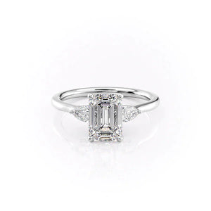 The Megan Set With A 5 Carat Emerald Moissanite