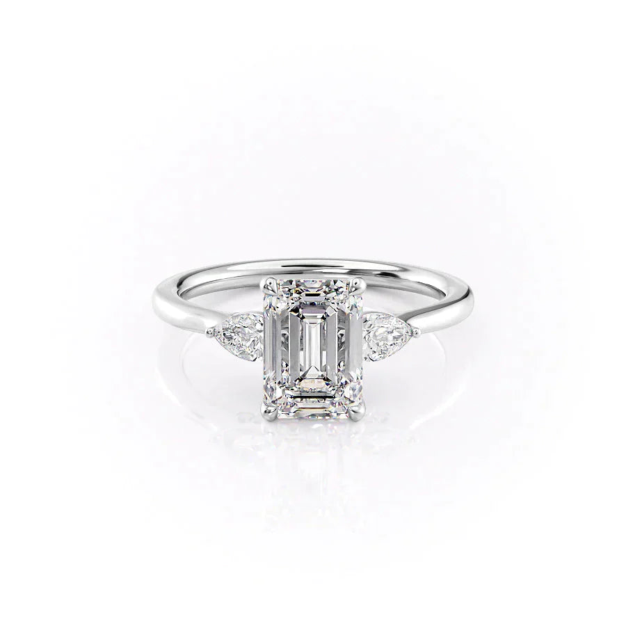 The Megan Set With A 4 Carat Emerald Moissanite