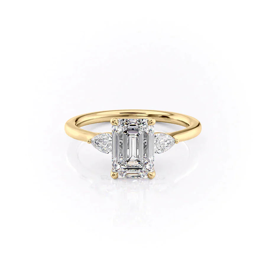 The Megan Set With A 3.5 Carat Emerald Moissanite