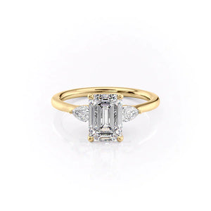 The Megan Set With A 3.5 Carat Emerald Moissanite