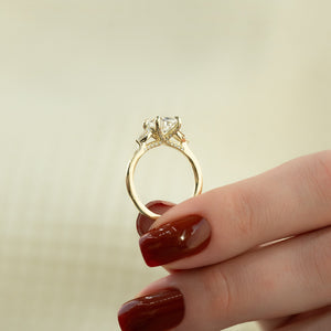 The Megan Set With A 2 Carat Elongated Cushion Lab Diamond