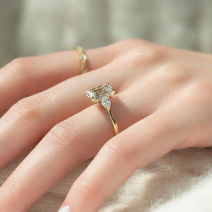 The Megan Set With A 3 Carat Emerald Lab Diamond