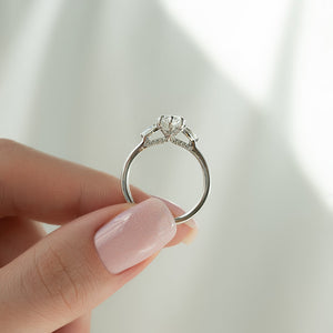 The Megan Set With A 2 Carat Marquise Lab Diamond
