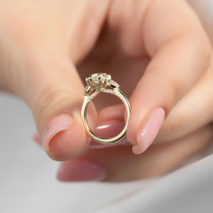 The Megan Set With A 2 Carat Marquise Lab Diamond