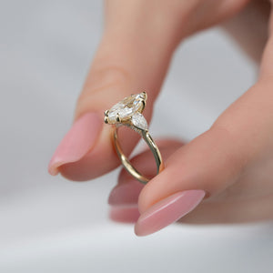 The Megan Set With A 2 Carat Marquise Lab Diamond