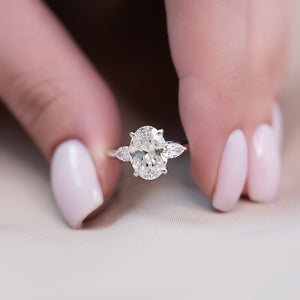 The Megan Set With A 2 Carat Oval Lab Diamond