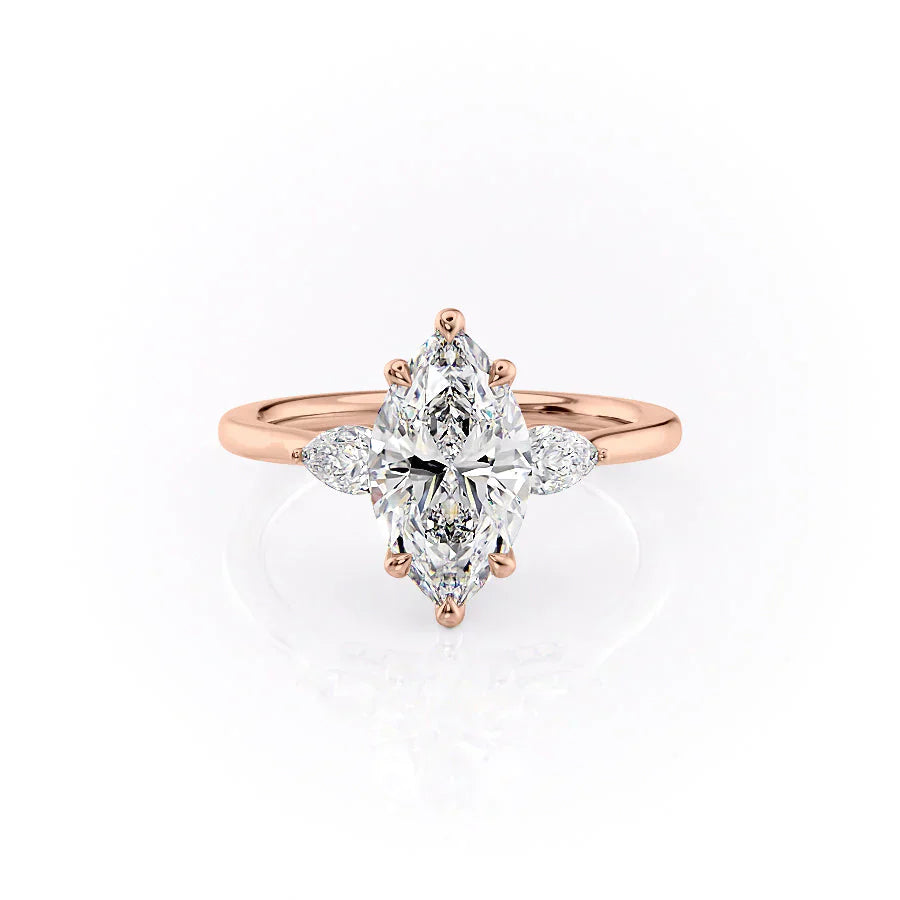 The Megan Set With A 3.5 Carat Marquise Moissanite