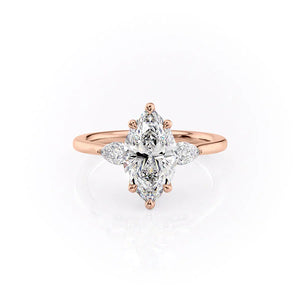 The Megan Set With A 3 Carat Marquise Moissanite