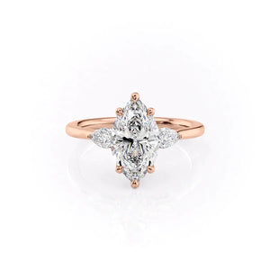 The Megan Set With A 1 Carat Marquise Lab Diamond