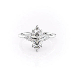 The Megan Set With A 2 Carat Marquise Lab Diamond