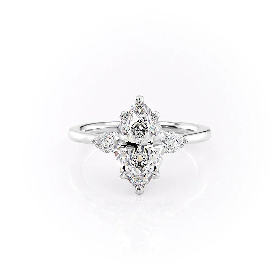 The Megan Set With A 2.5 Carat Marquise Moissanite
