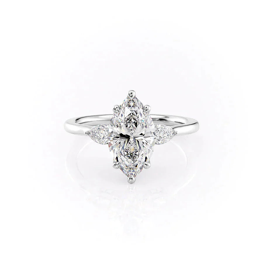 The Megan Set With A 1 Carat Marquise Lab Diamond