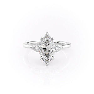 The Megan Set With A 3.5 Carat Marquise Moissanite