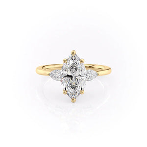 The Megan Set With A 4 Carat Marquise Moissanite