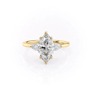 The Megan Set With A 3 Carat Marquise Lab Diamond
