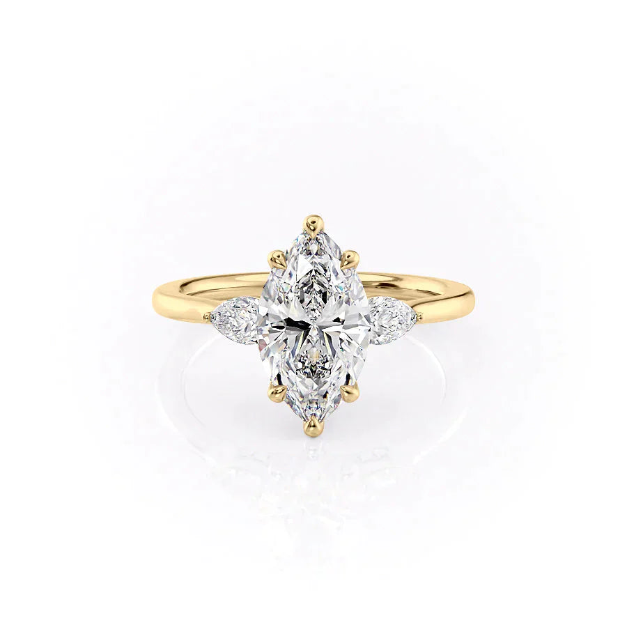 The Megan Set With A 3 Carat Marquise Lab Diamond