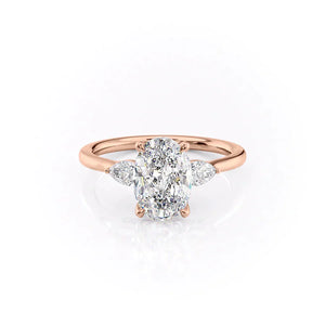 The Megan Set With A 3 Carat Oval Lab Diamond